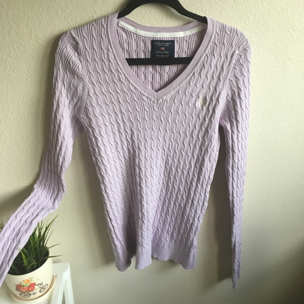 🏈 3/$15 US POLO ASSN lilac pull over long sleeve
